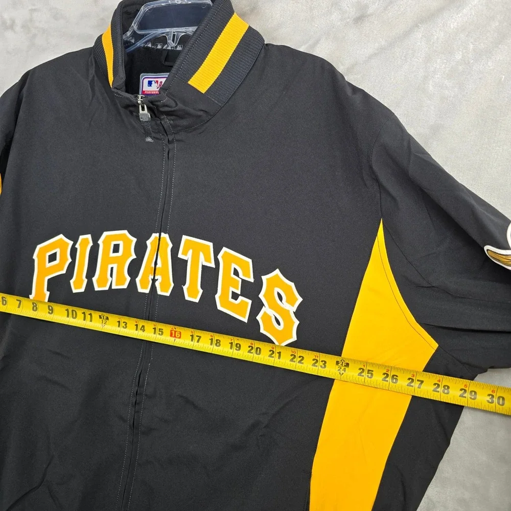 Majestic Pittsburgh Pirates MLB Baseball Jacket Therma‎ Base Mens 2XL Black Gold